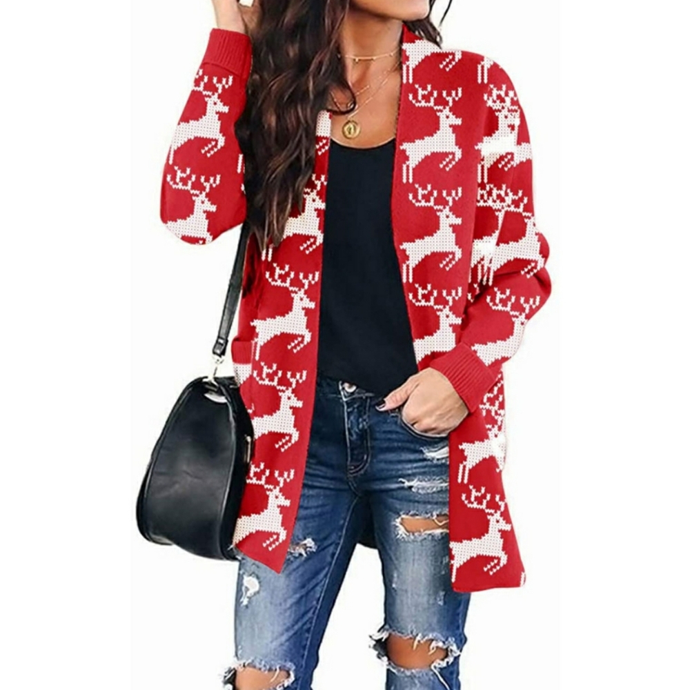 🆕️ Open Front Christmas Knit Cardigan Sweater